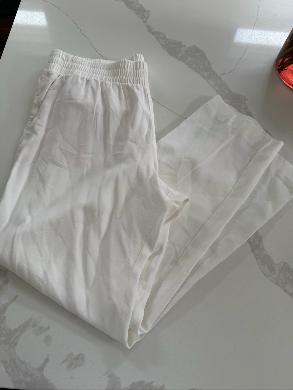 Lilly Pulitzer white linen straight-leg pants Large